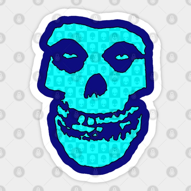 Crimson Ghost - Light Blue Aliens Sticker by Controlled Chaos